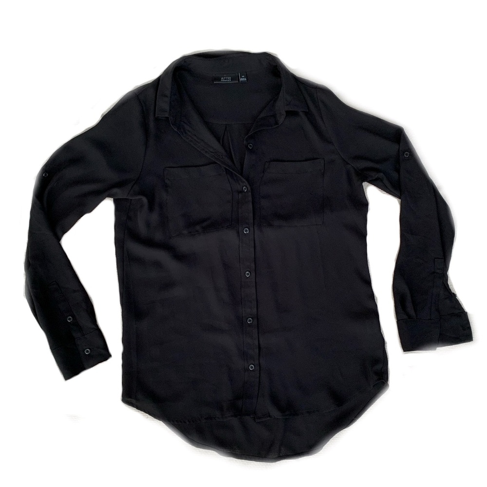 Apt 9 black chiffon blouse XS